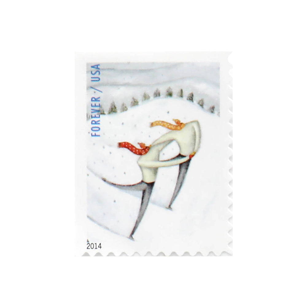 100Pcs 2014 Winter Fun Forever First Class Postage Stamps