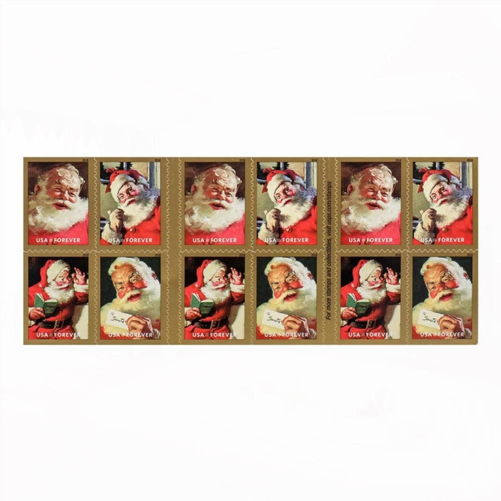 100Pcs 2018 US Classic Santa Sparkling Holidays