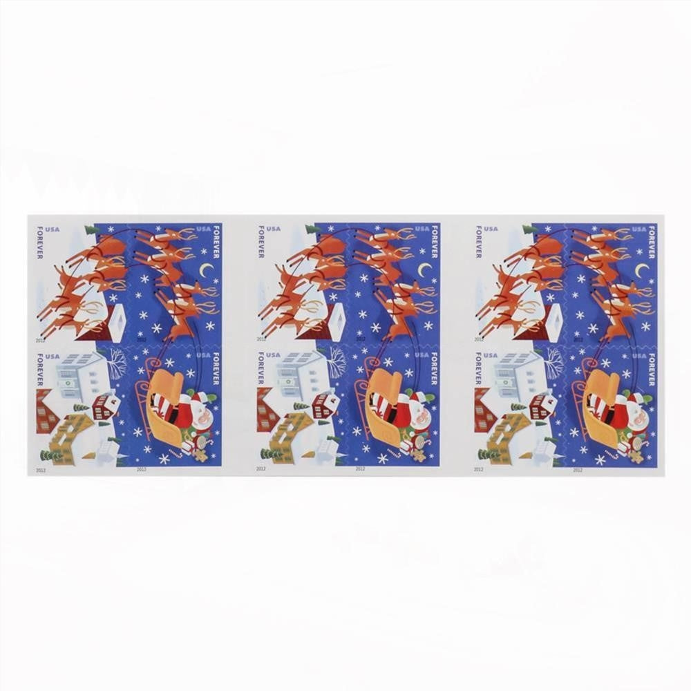 100Pcs 2012 First-Class Forever Stamp - Contemporary Christmas: Reindeer in Flight