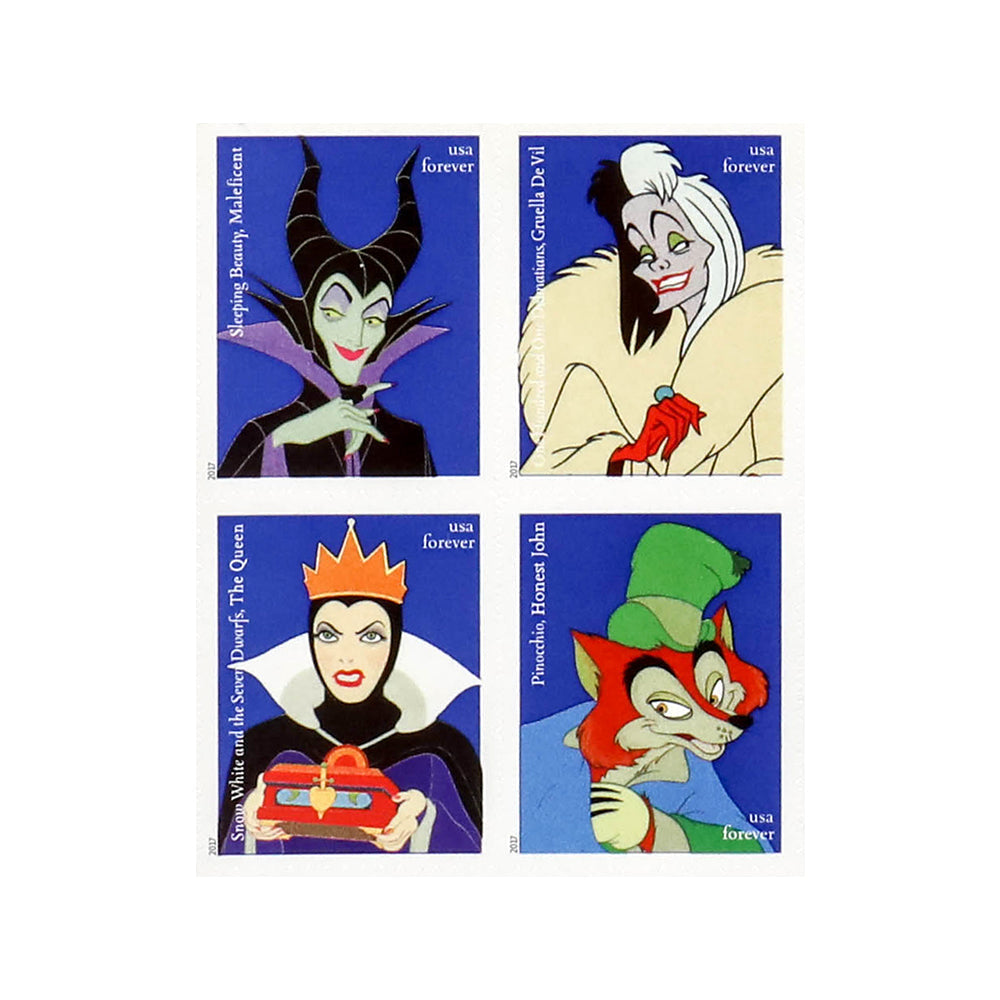 100Pcs 2017 Walt Disney Villains Forever First Class Postage Stamps