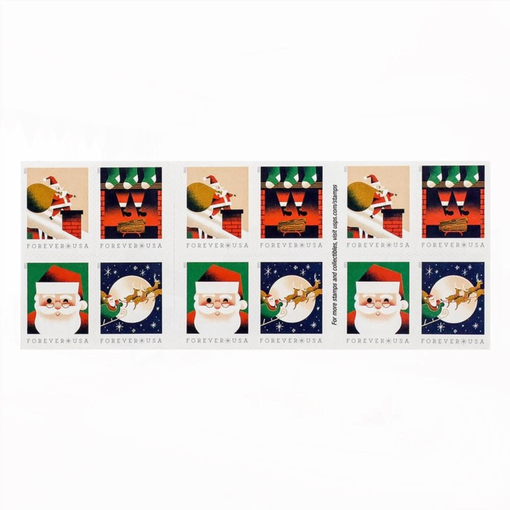 100Pcs 2021 US A Visit from St. Nick Forever Stamps