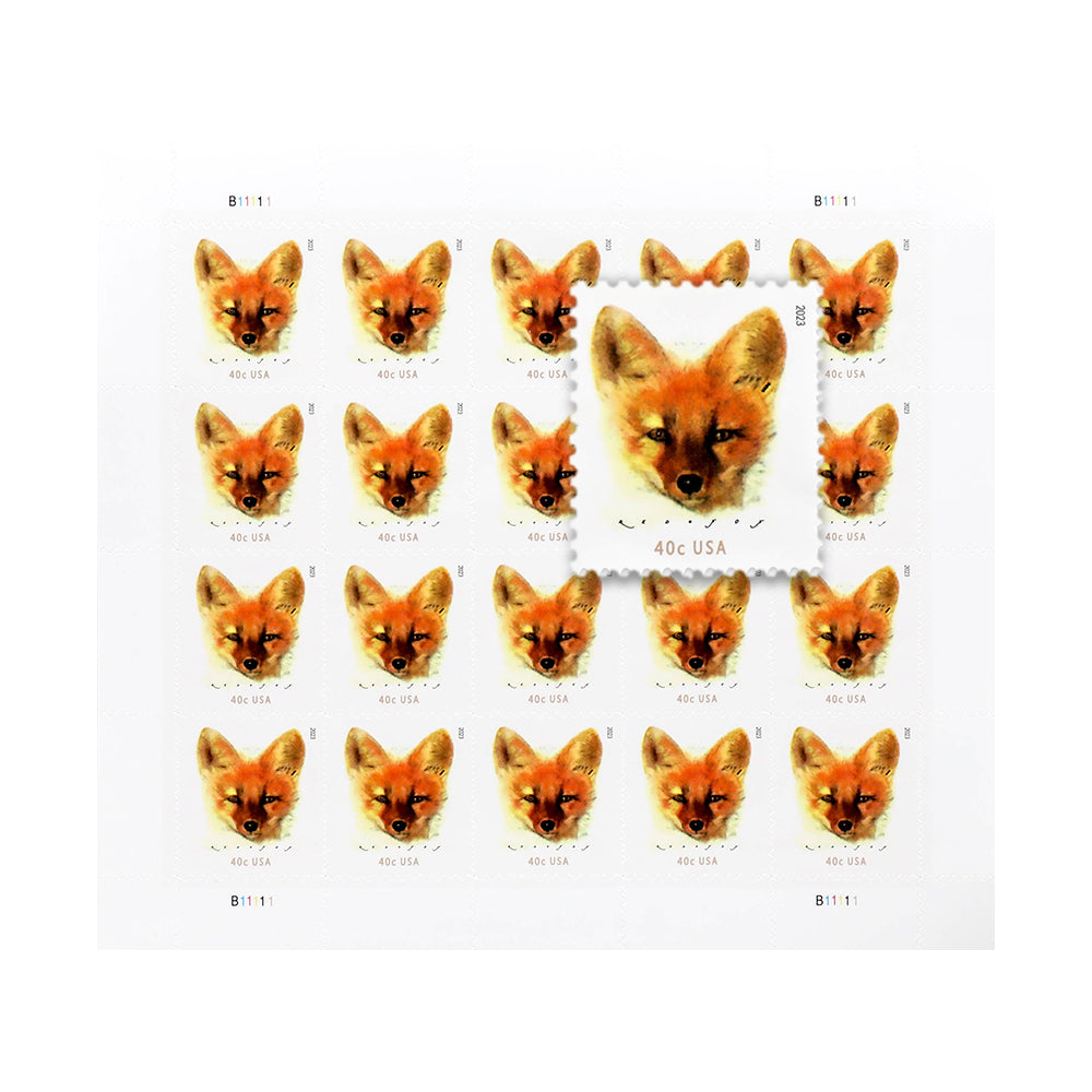 100Pcs 2023 40c Red Fox (Sheet Stamp)