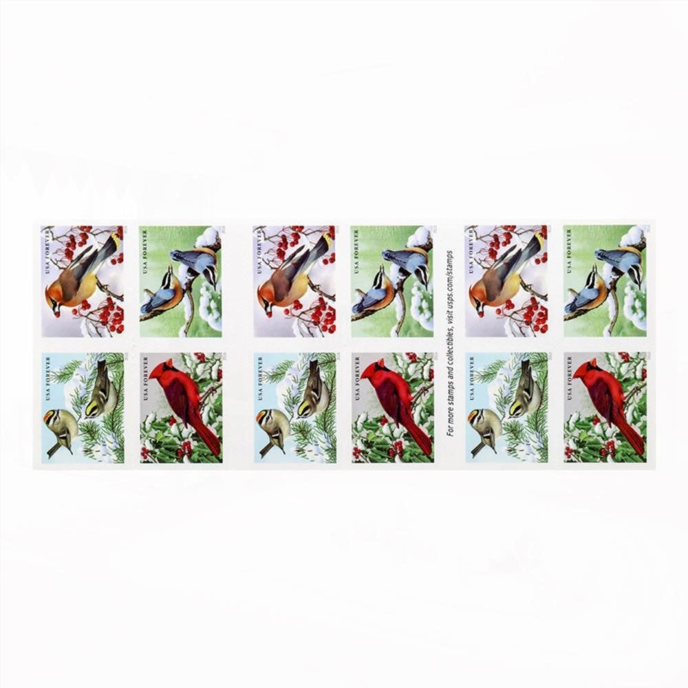 100Pcs 2016 US First-Class Forever Stamp - Songbirds in Snow