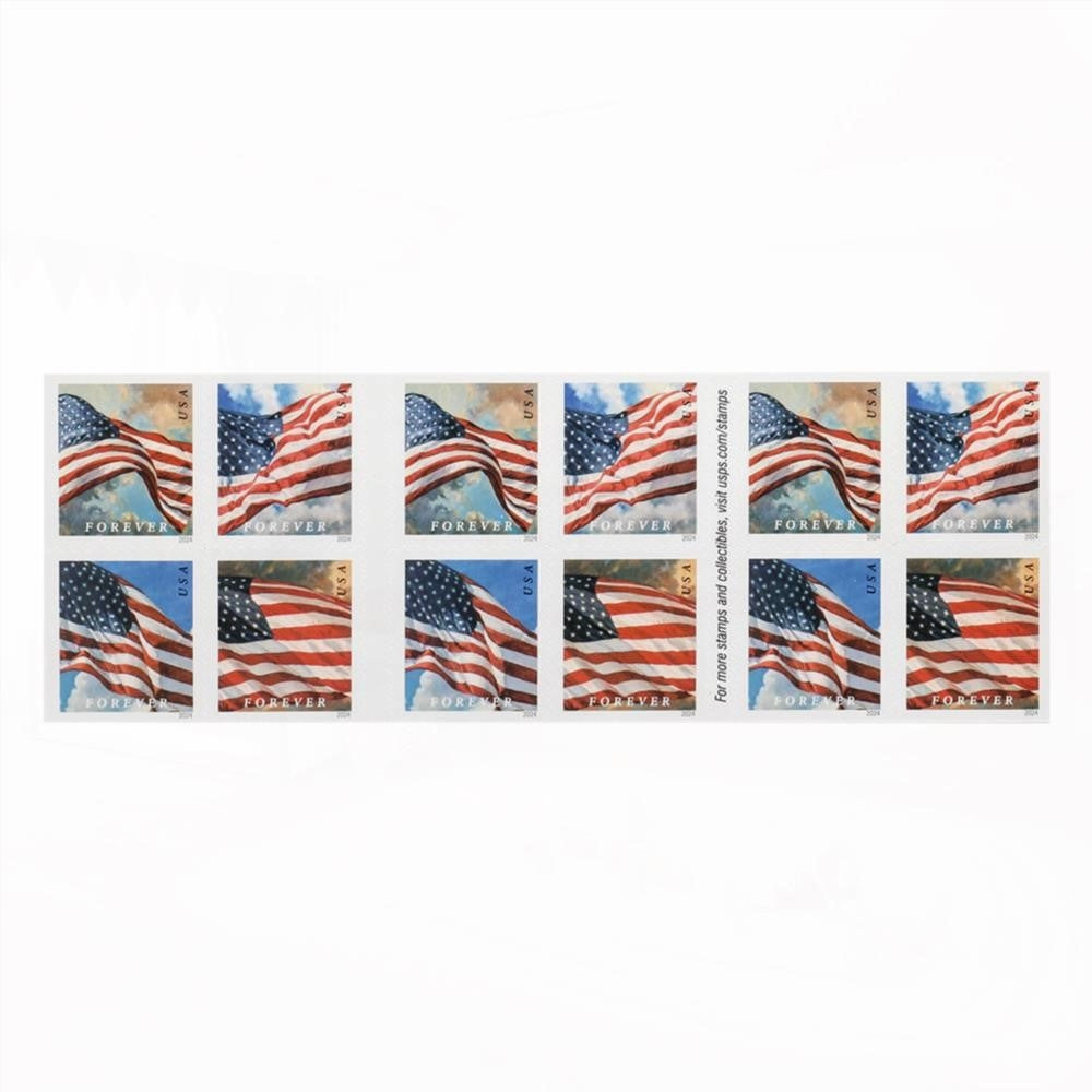 100Pcs 2024 U.S. Flags Forever Stamps Booklets