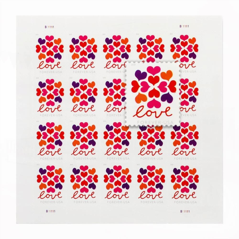 100Pcs 2019 US Heart Blossom Forever First-Class Postage Stamps Wedding