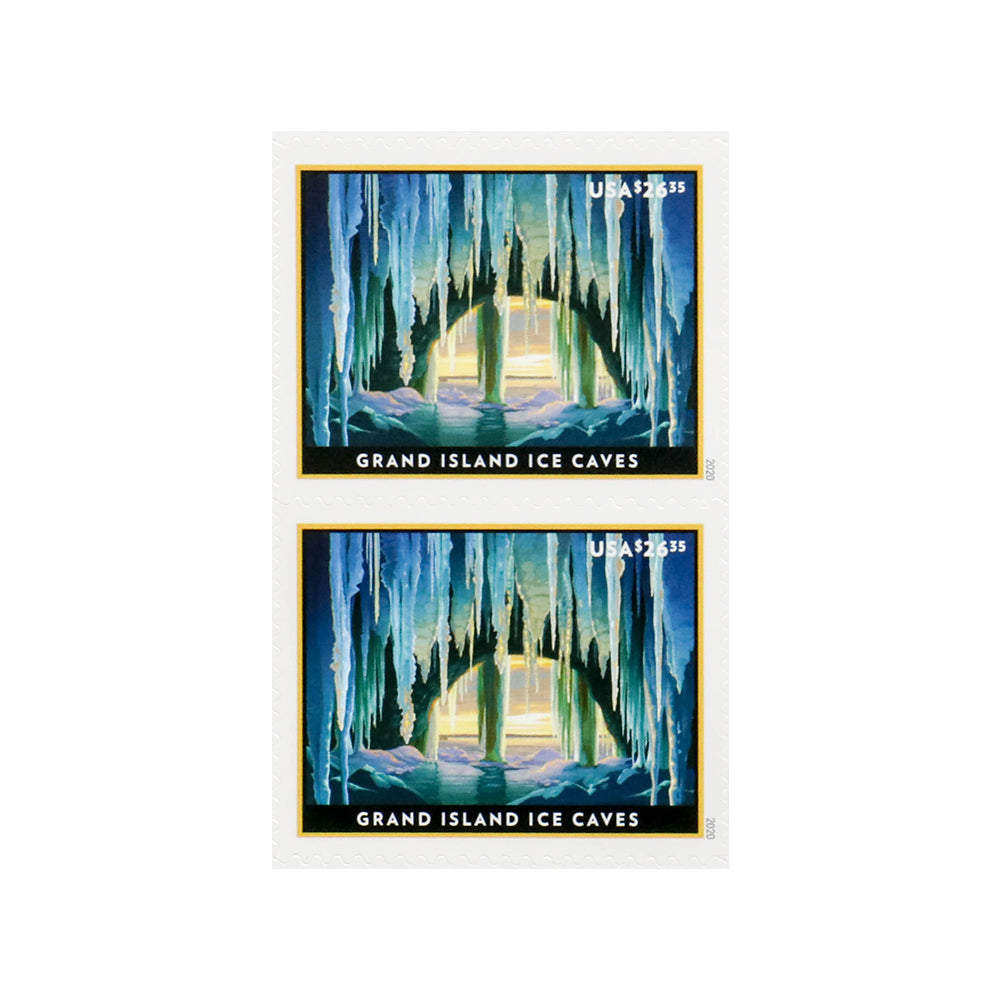 100Pcs 2020 US Grand Island Ice Caves Express Mail Pane of Four Stamps