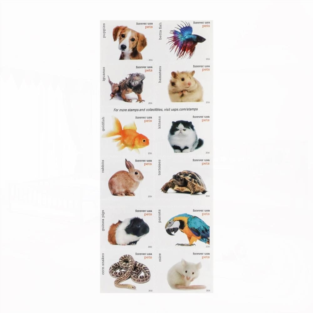 100Pcs 2016 US Pets Forever Stamps
