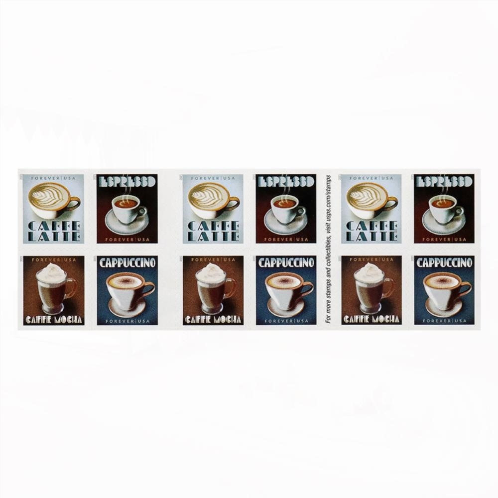 100Pcs 2021 U.S. Espresso Drinks Forever Postage Stamps