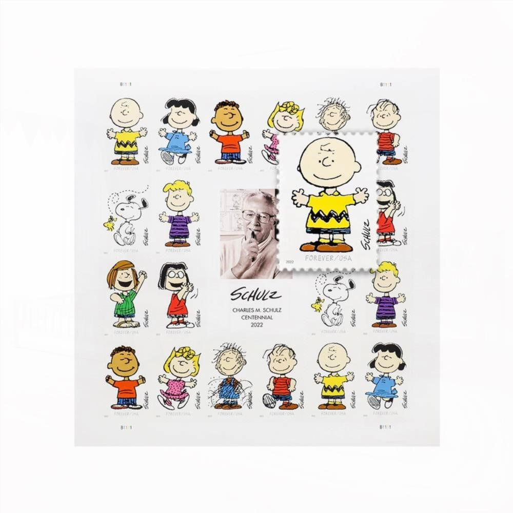 100Pcs 2022 First-Class Forever Stamps - Charles M. Schulz Framed Stamps