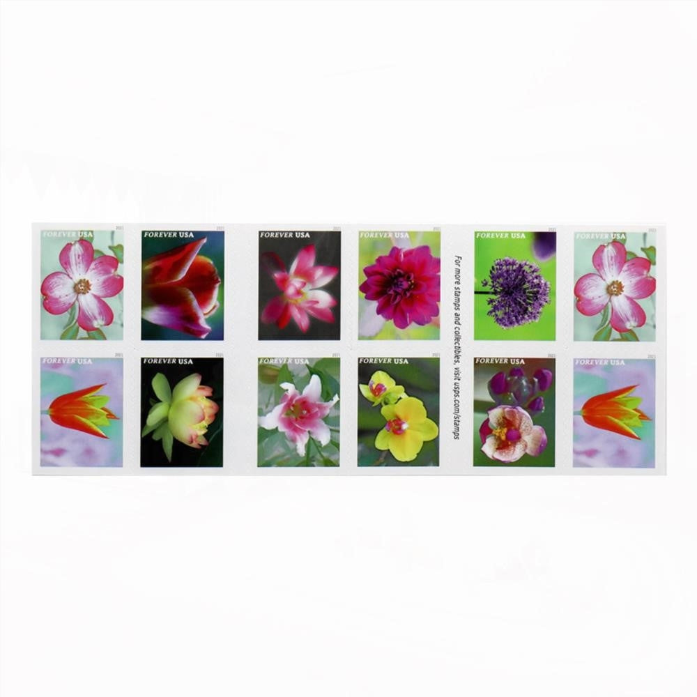 100Pcs 2021 U.S. Garden Beauty Forever Postage Stamps