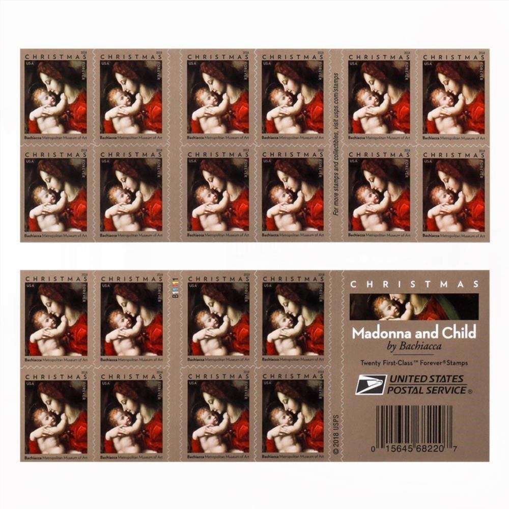 100Pcs 2018 First-Class Forever Stamp - Madonna and Child by Bachiacca