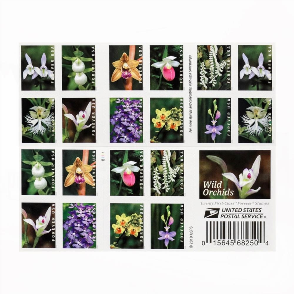 100Pcs U.S. 2021 Wild Orchids Framed Forever Stamps