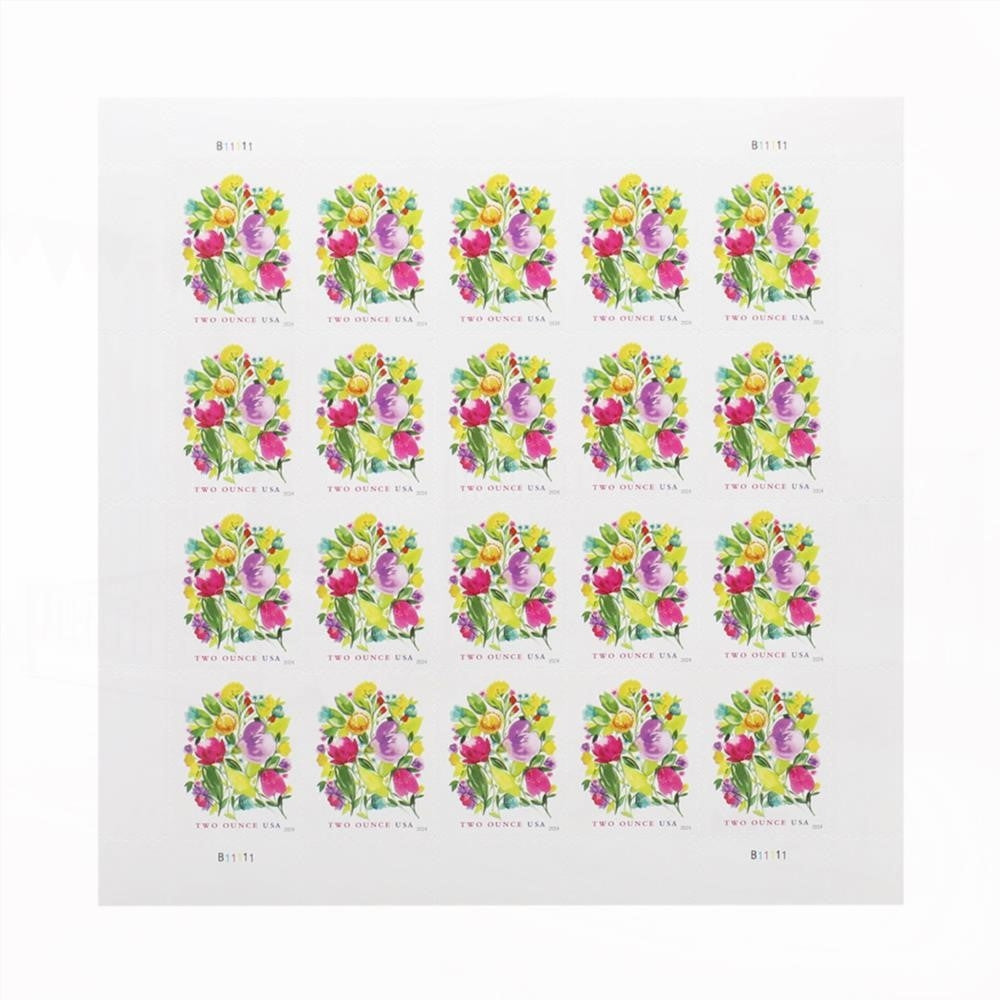 100Pcs 2024 Wedding Blooms Two Ounce Forever First Class Postage Stamps