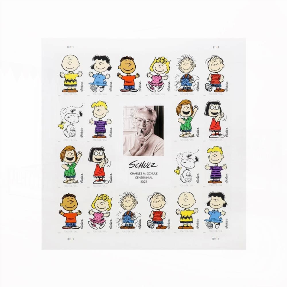 100Pcs 2022 First-Class Forever Stamps - Charles M. Schulz Framed Stamps
