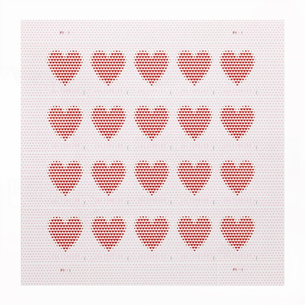 100Pcs 2020 US Made of Hearts Forever First-Class Postage Stamps Wedding