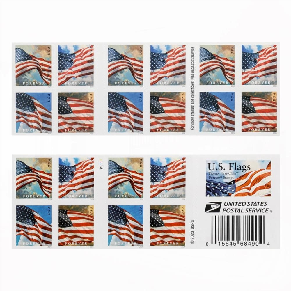 100Pcs 2024 U.S. Flags Forever Stamps Booklets