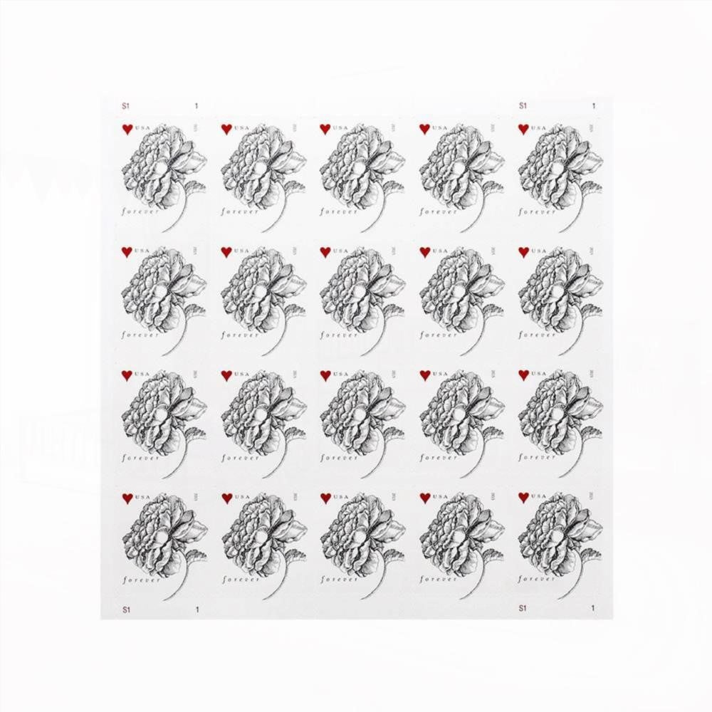 100Pcs 2015 First-Class Forever Stamp - Wedding Series: Engraved Vintage Rose
