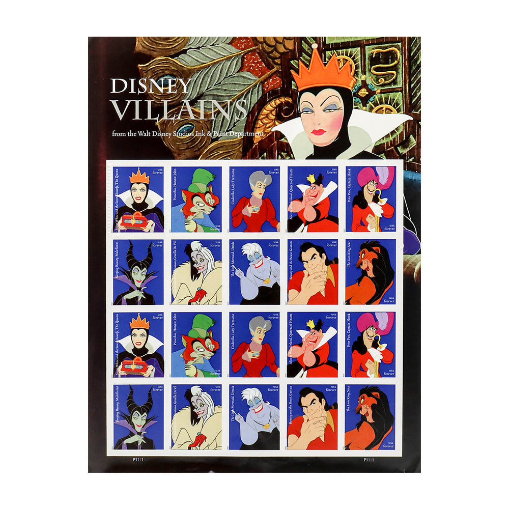 100Pcs 2017 Walt Disney Villains Forever First Class Postage Stamps