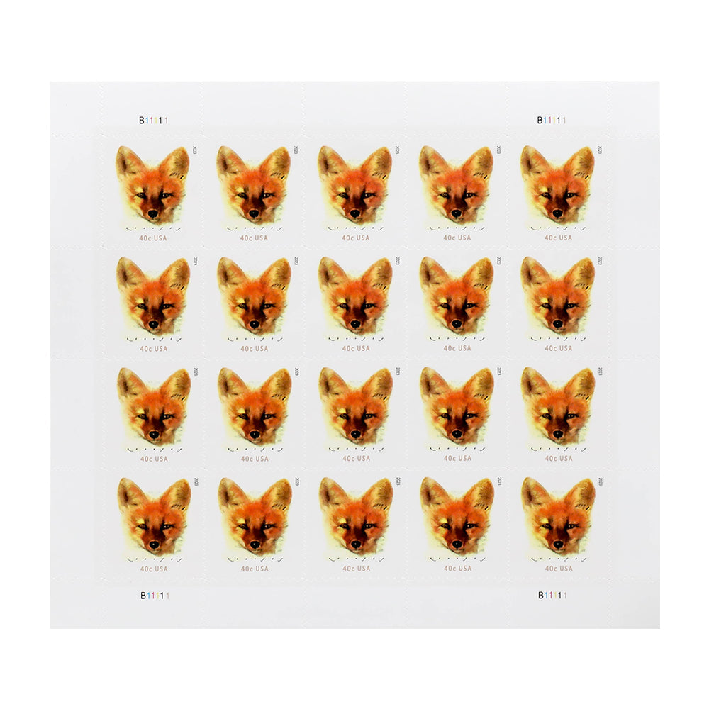 100Pcs 2023 40c Red Fox (Sheet Stamp)