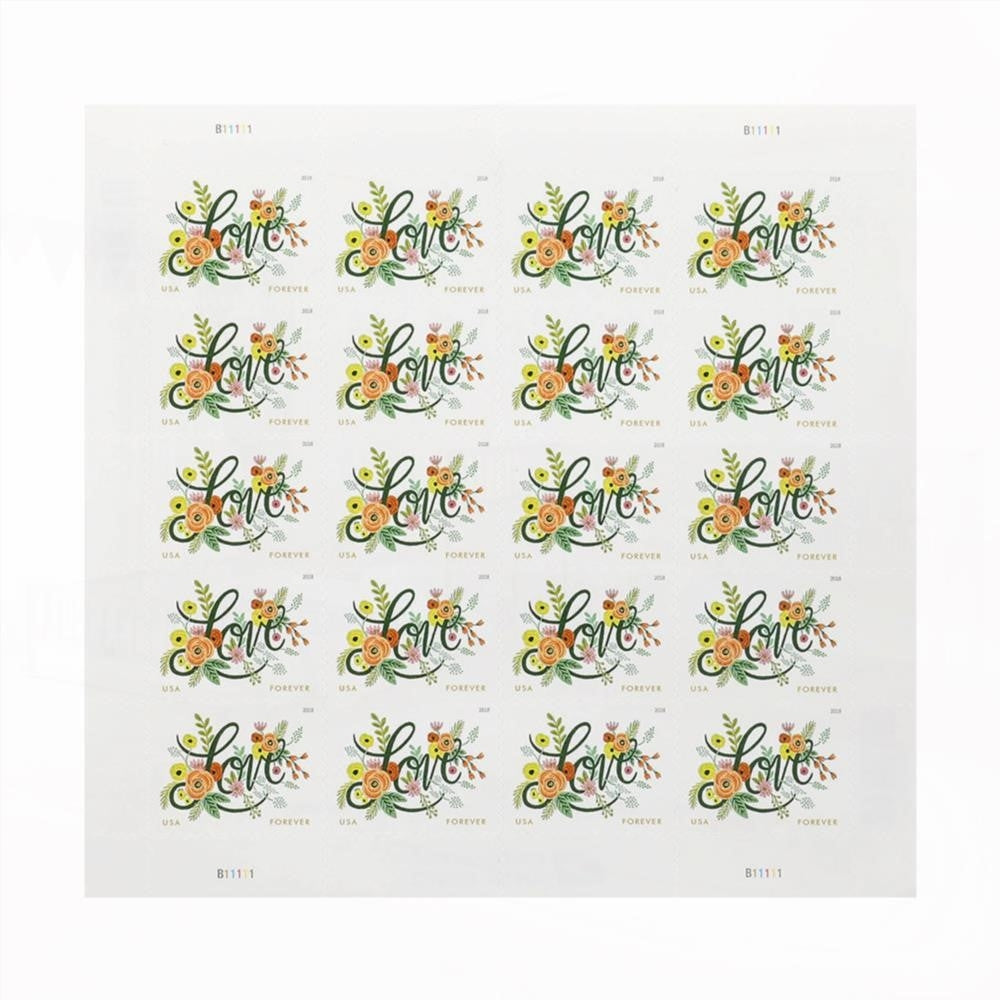 100Pcs 2018 US Wedding Love Flourishes Forever Postage Stamps