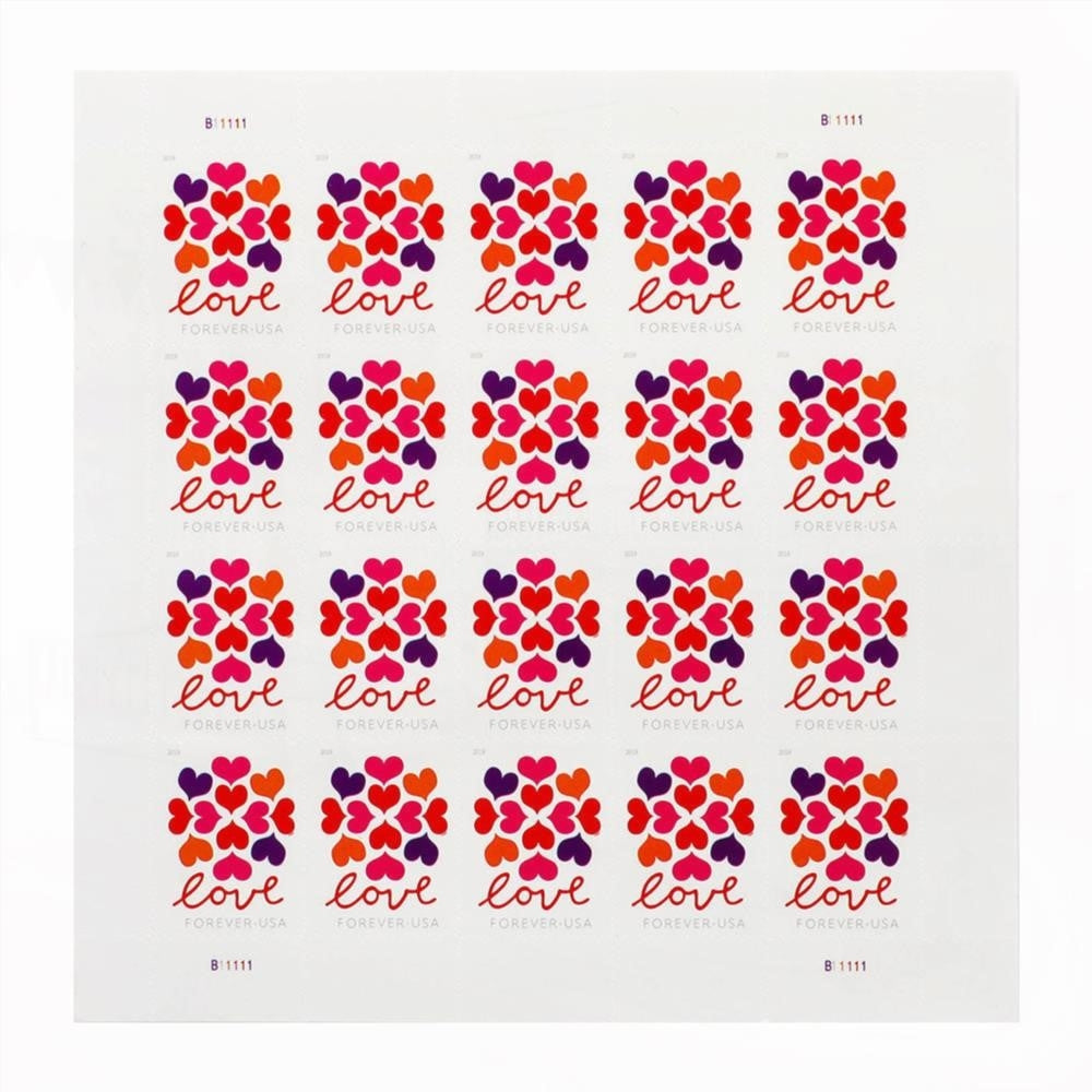 100Pcs 2019 US Heart Blossom Forever First-Class Postage Stamps Wedding