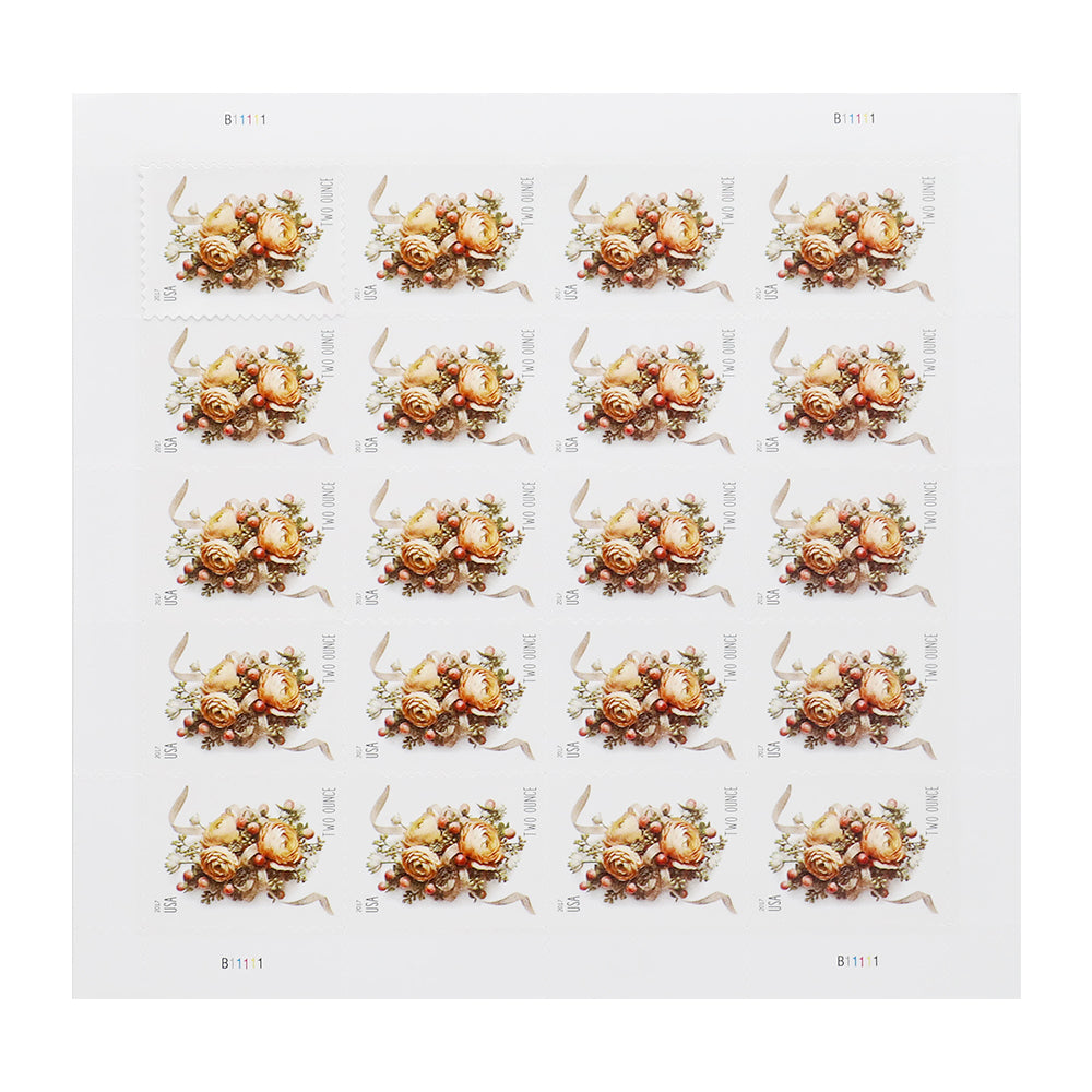 100Pcs 2017 US Two-Ounce Forever Stamp - Wedding Series: Celebration Corsage