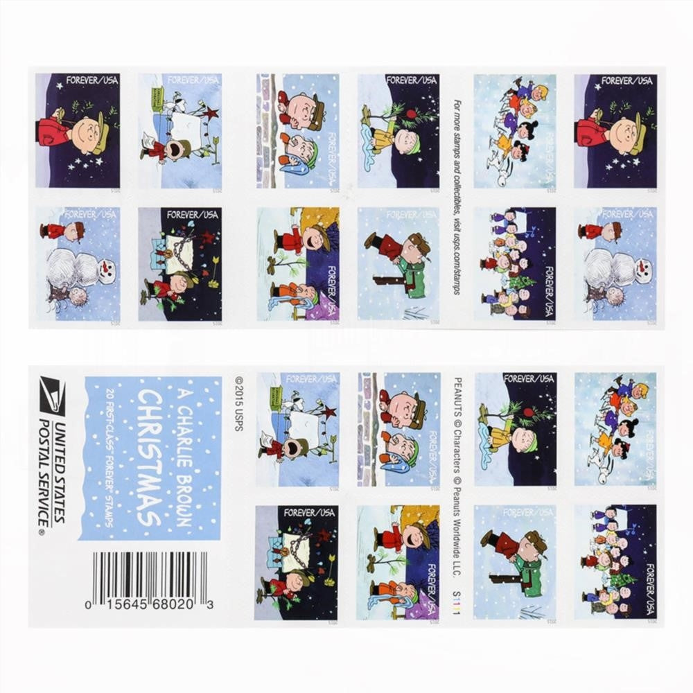 100Pcs 2015 US A Charlie Brown Christmas Forever First Class Postage Stamps
