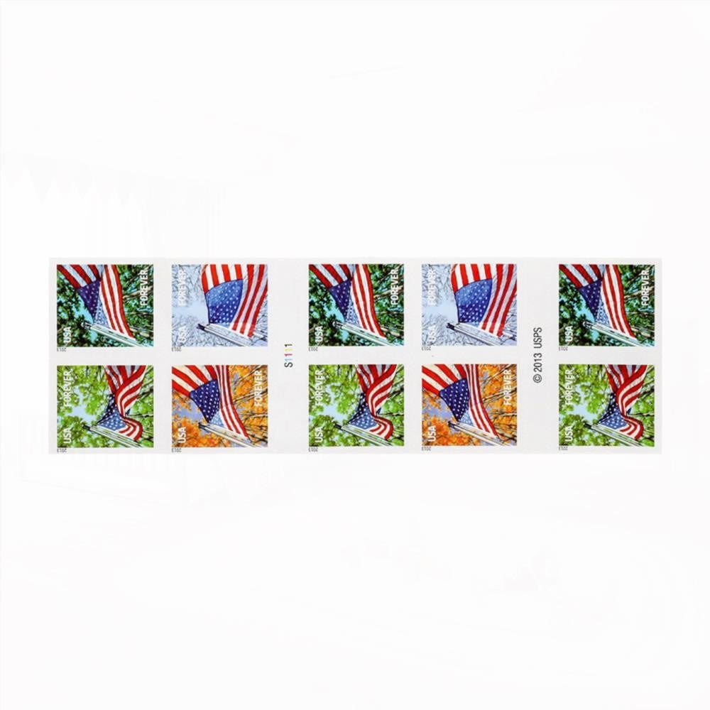 100Pcs 2013 US Flag for All Seasons First-Class Forever Stamp