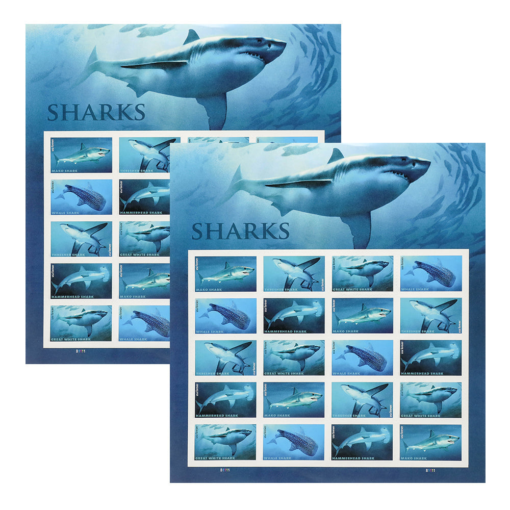 100Pcs 2017 U.S. Postal Issue Sharks Forever Stamps