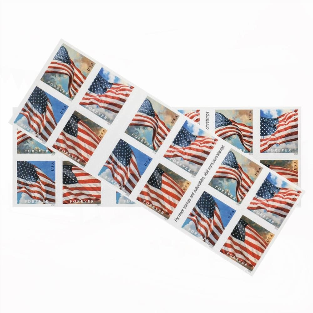 100Pcs 2024 U.S. Flags Forever Stamps Booklets