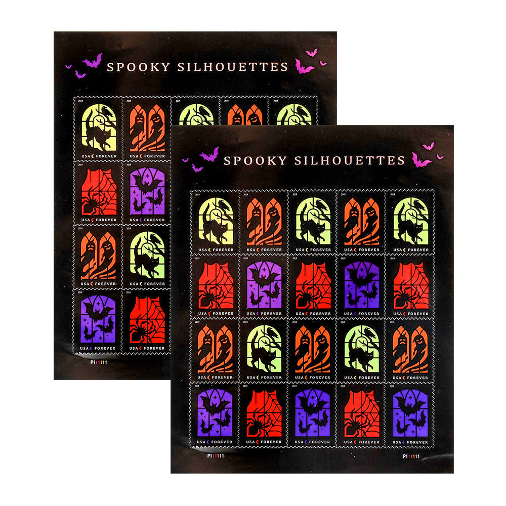 100Pcs 2019 US Spooky Silhouettes Forever Stamps