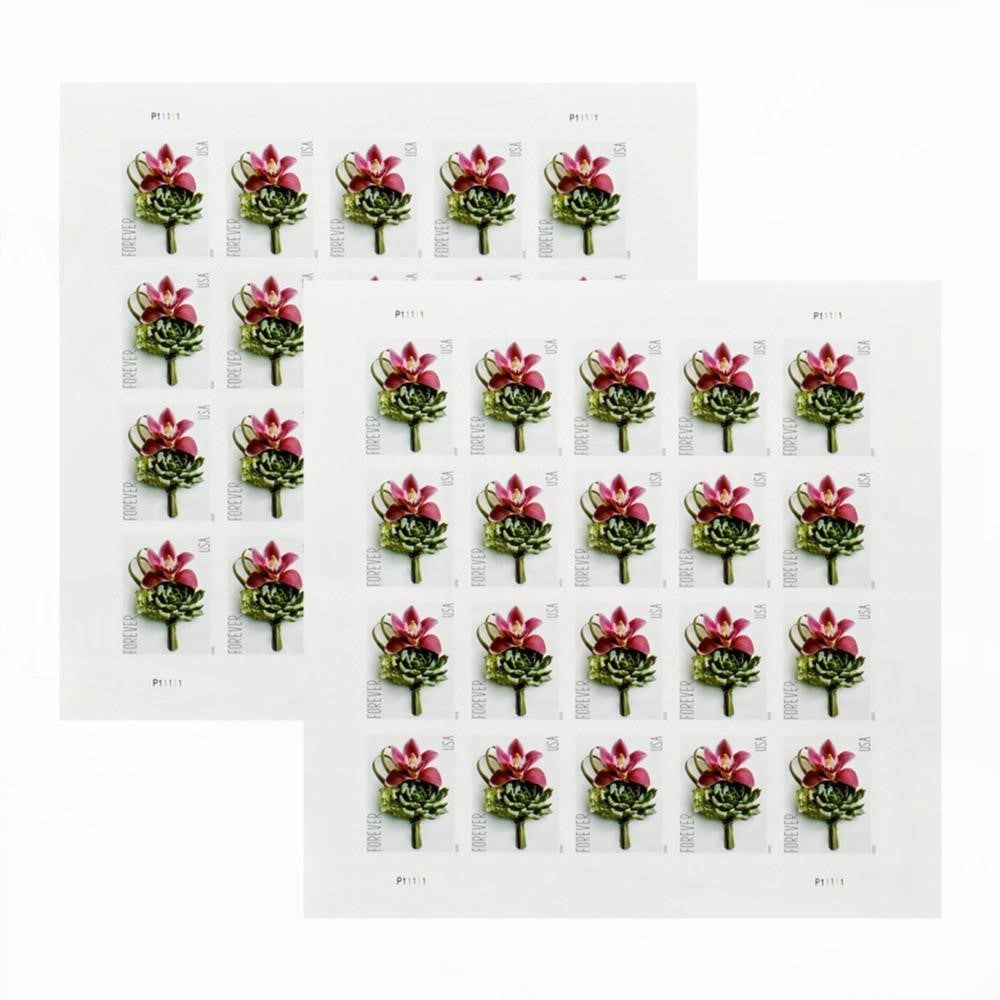 100Pcs 2020 U.S. Contemporary Boutonniere Forever Stamps