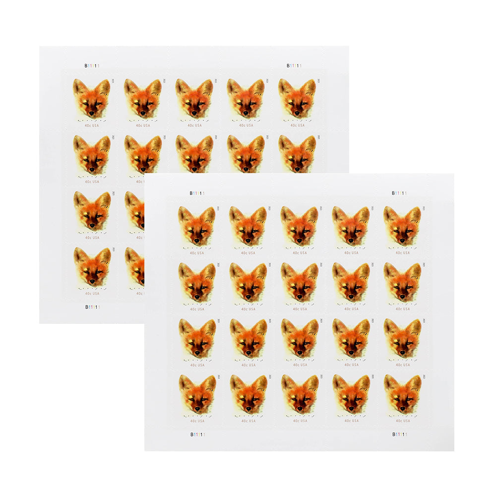 100Pcs 2023 40c Red Fox (Sheet Stamp)