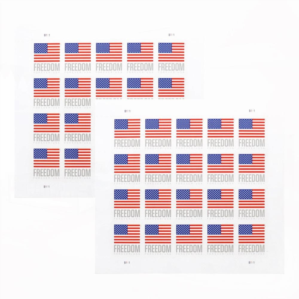 100Pcs 2023 US Flag Forever Stamps Sheet