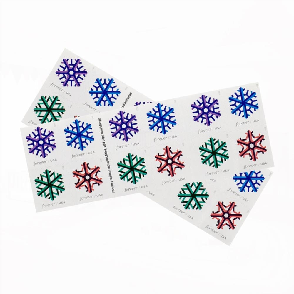 100Pcs 2015 US Geometric Snowflakes Forever Postage Stamps