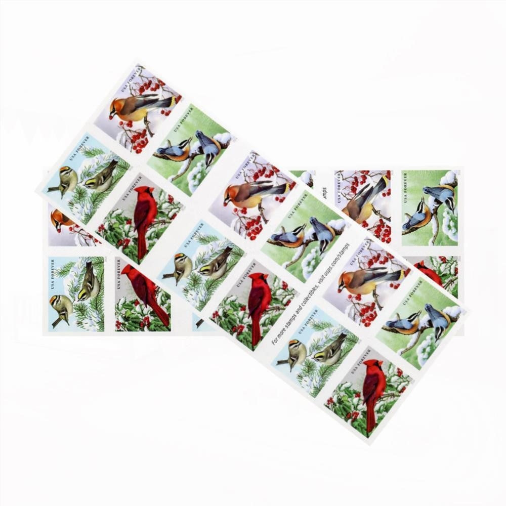 100Pcs 2016 US First-Class Forever Stamp - Songbirds in Snow