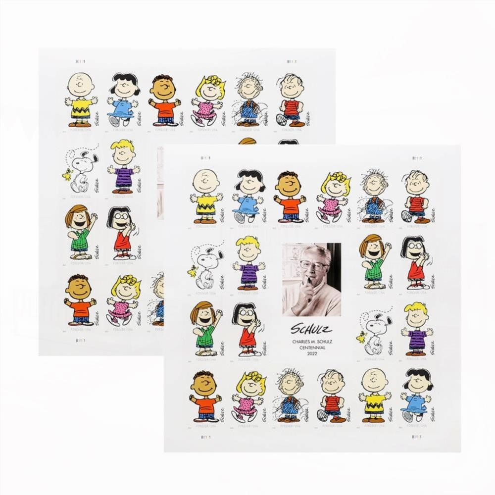 100Pcs 2022 First-Class Forever Stamps - Charles M. Schulz Framed Stamps