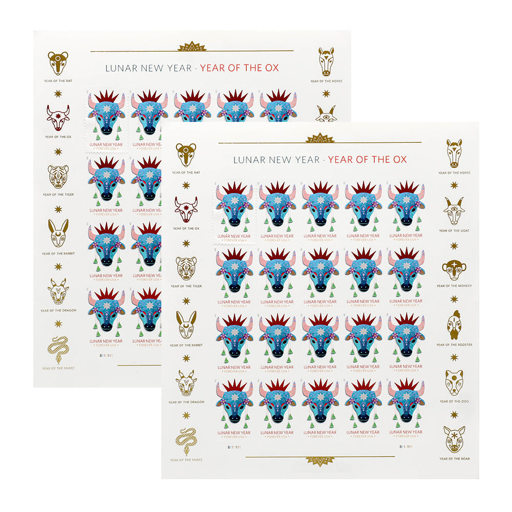 100Pcs 2021 U.S. Lunar New Year: Year of the Ox Forever Stamps