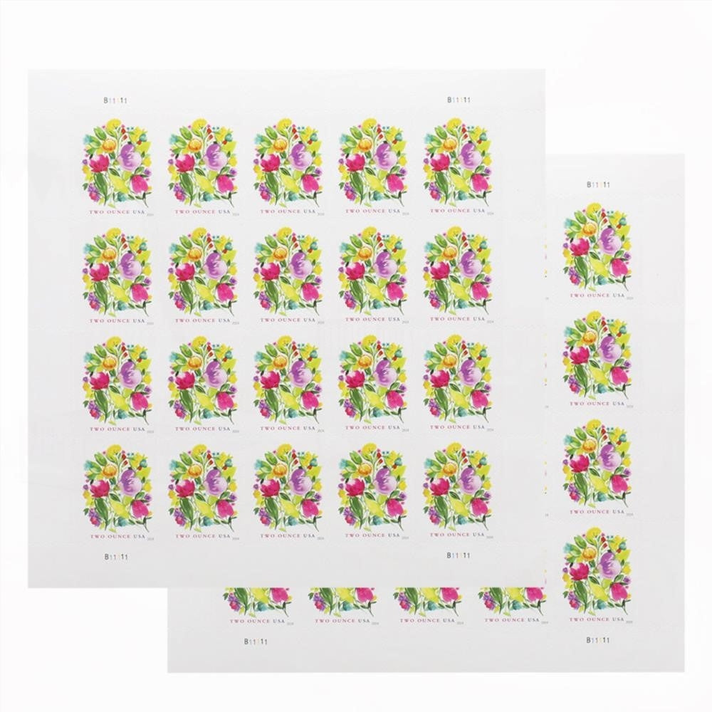 100Pcs 2024 Wedding Blooms Two Ounce Forever First Class Postage Stamps