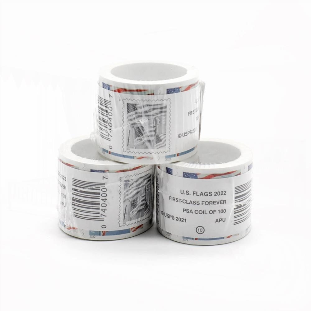 100Pcs 2022 U.S Flag Forever Stamps Roll