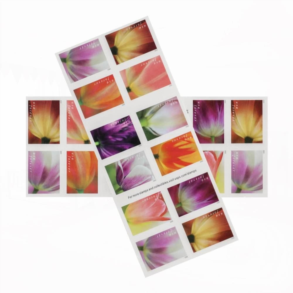 100Pcs 2023 US First-Class Forever Stamps - Tulip Blossoms booklet