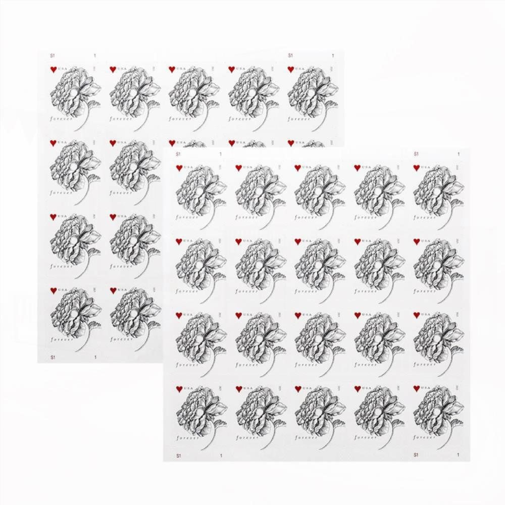 100Pcs 2015 First-Class Forever Stamp - Wedding Series: Engraved Vintage Rose