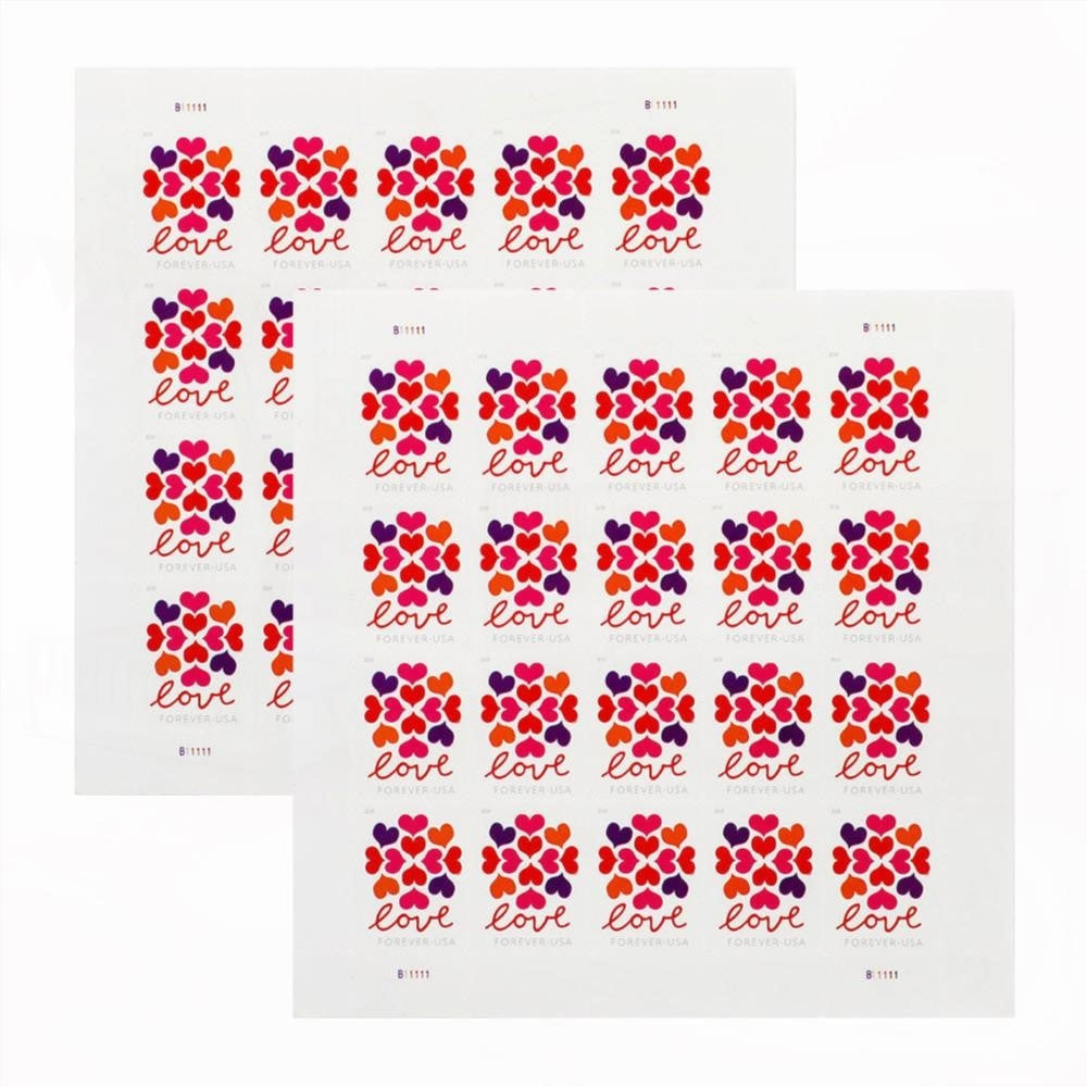 100Pcs 2019 US Heart Blossom Forever First-Class Postage Stamps Wedding