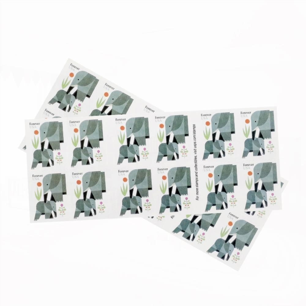100Pcs 2022 US Elephants First Class Forever Stamps