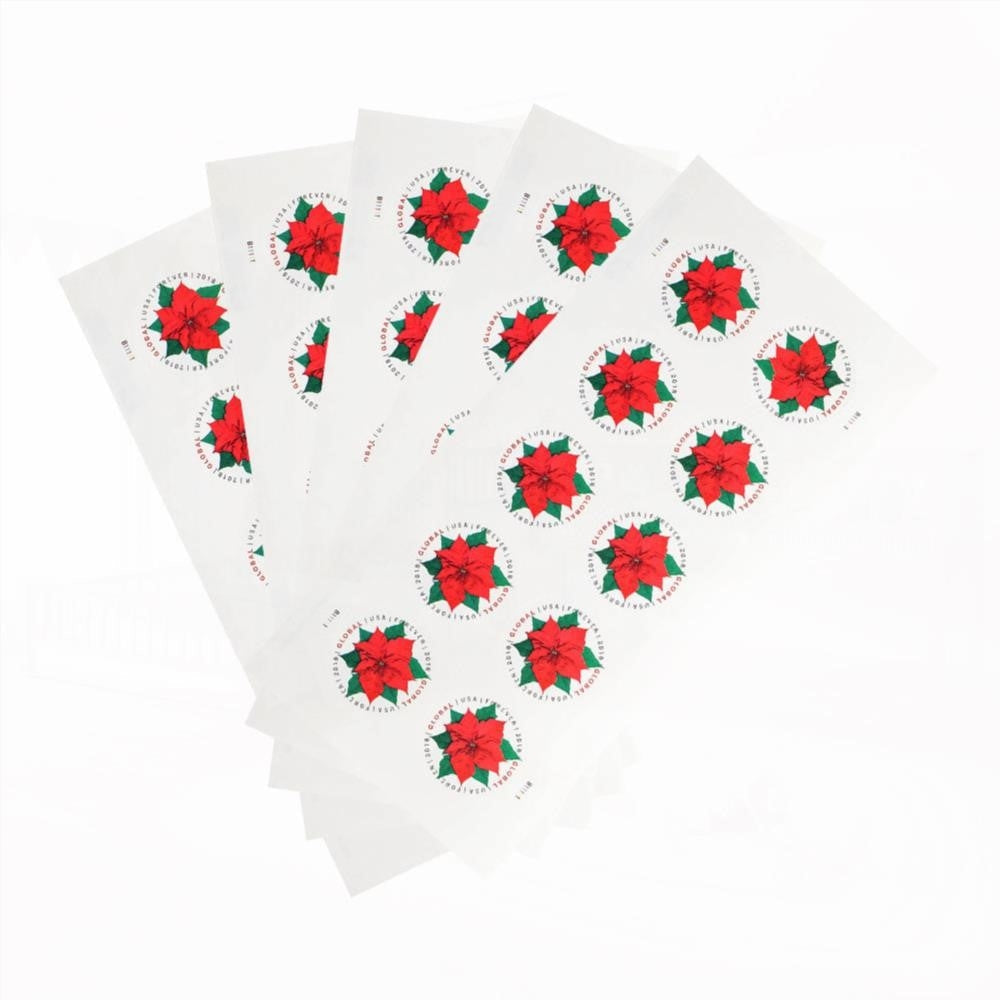 100Pcs 2018 US Global Poinsettia Forever Stamps
