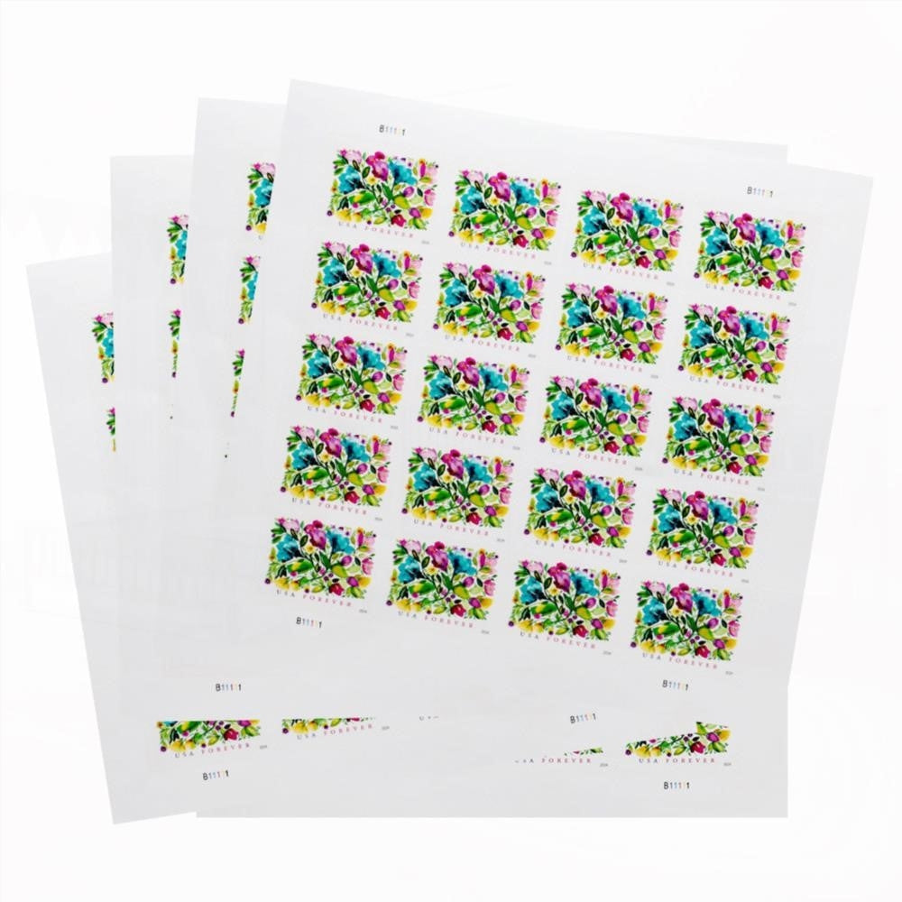 100Pcs 2024 Celebration Blooms Forever First Class Postage Stamps