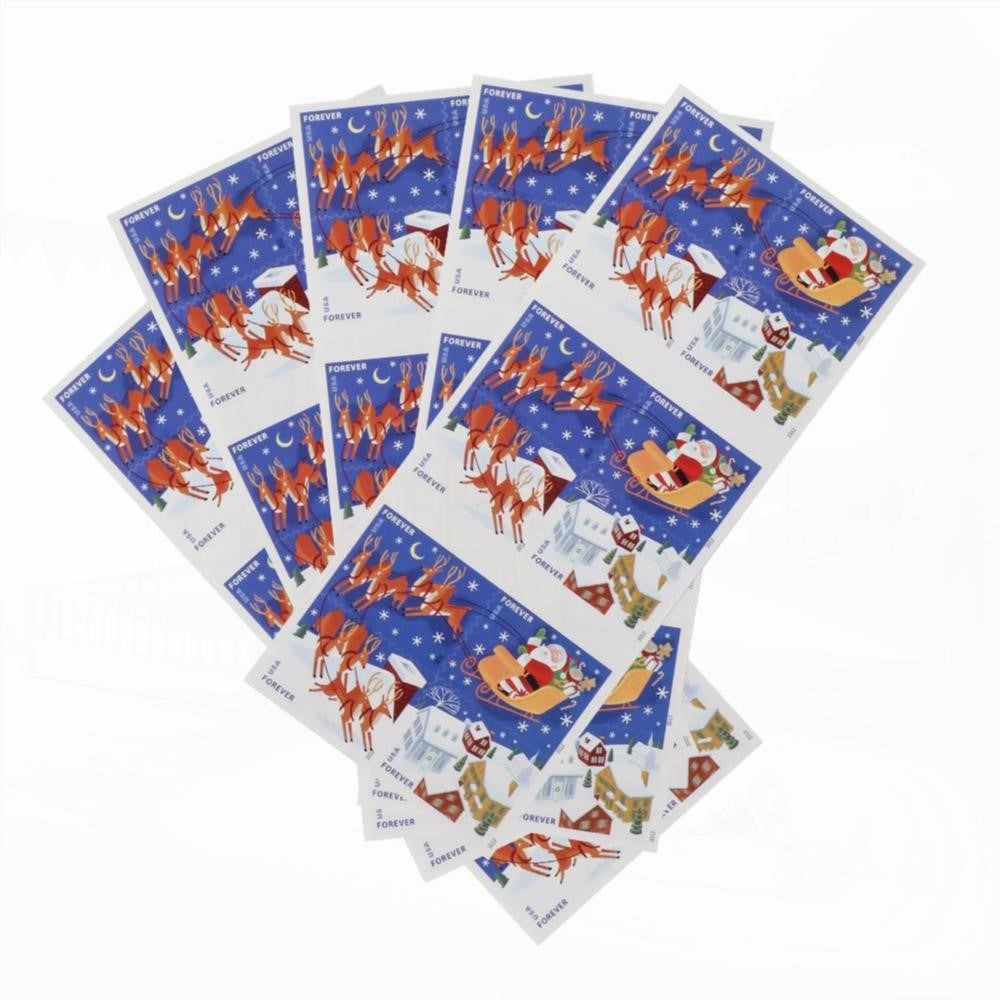 100Pcs 2012 First-Class Forever Stamp - Contemporary Christmas: Reindeer in Flight