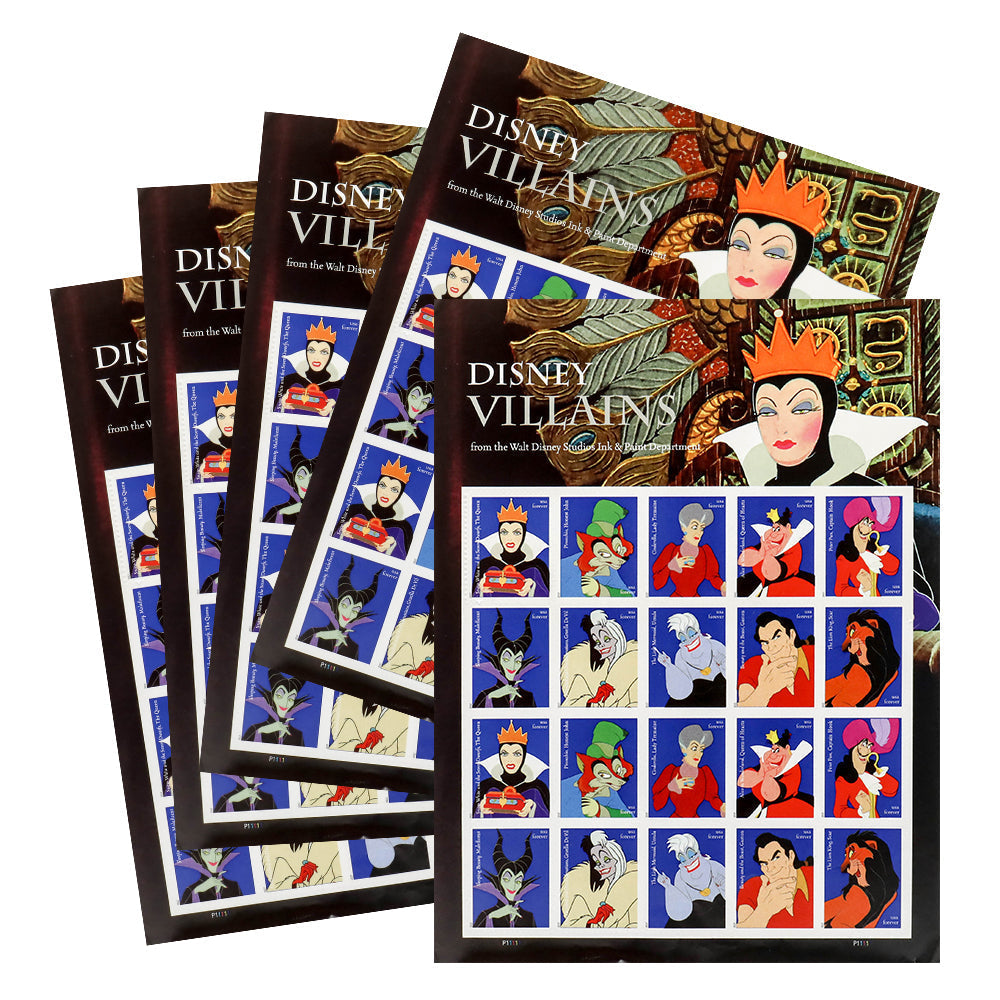 100Pcs 2017 Walt Disney Villains Forever First Class Postage Stamps