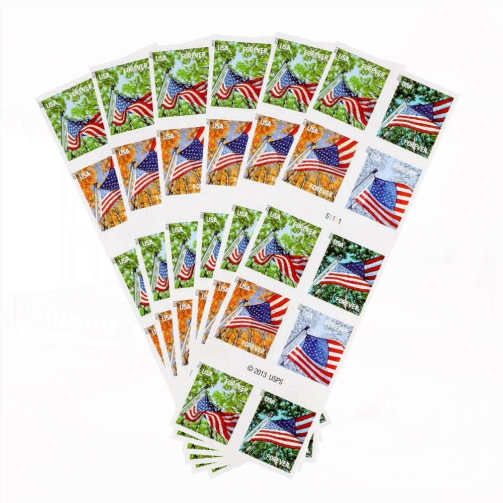 100Pcs 2013 US Flag for All Seasons First-Class Forever Stamp