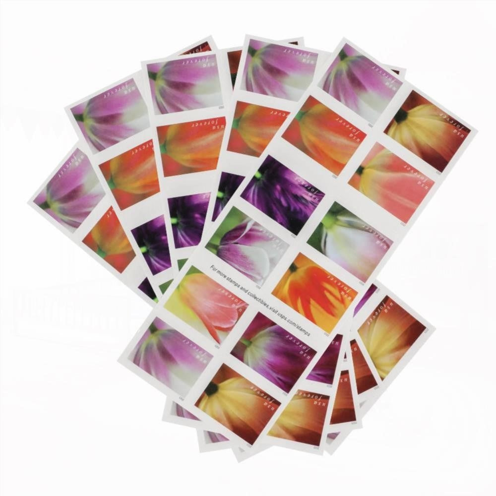 100Pcs 2023 US First-Class Forever Stamps - Tulip Blossoms booklet